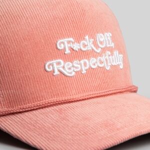 Field Grade Pink Corduroy Hat F*ck Off, Respectfully New With Tags